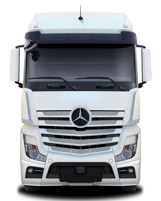 Frontansicht eines weißen LKW